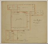 216486 Plattegrond van de begane grond van het St. Catharijneklooster met aangrenzende gebouwen (Lange Nieuwstraat) te ...